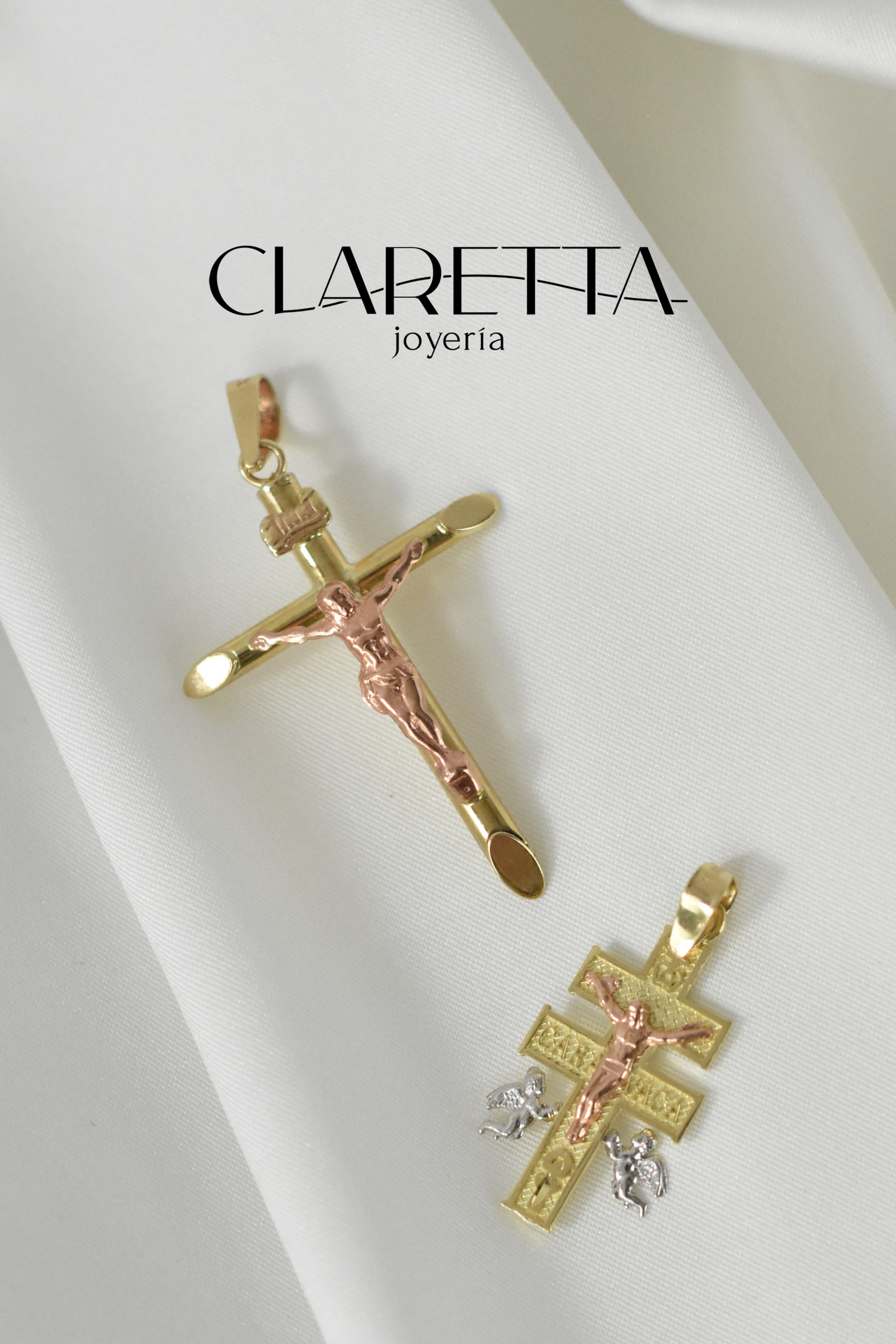 Medalla de Oro 10k Cristo de oro rosa
