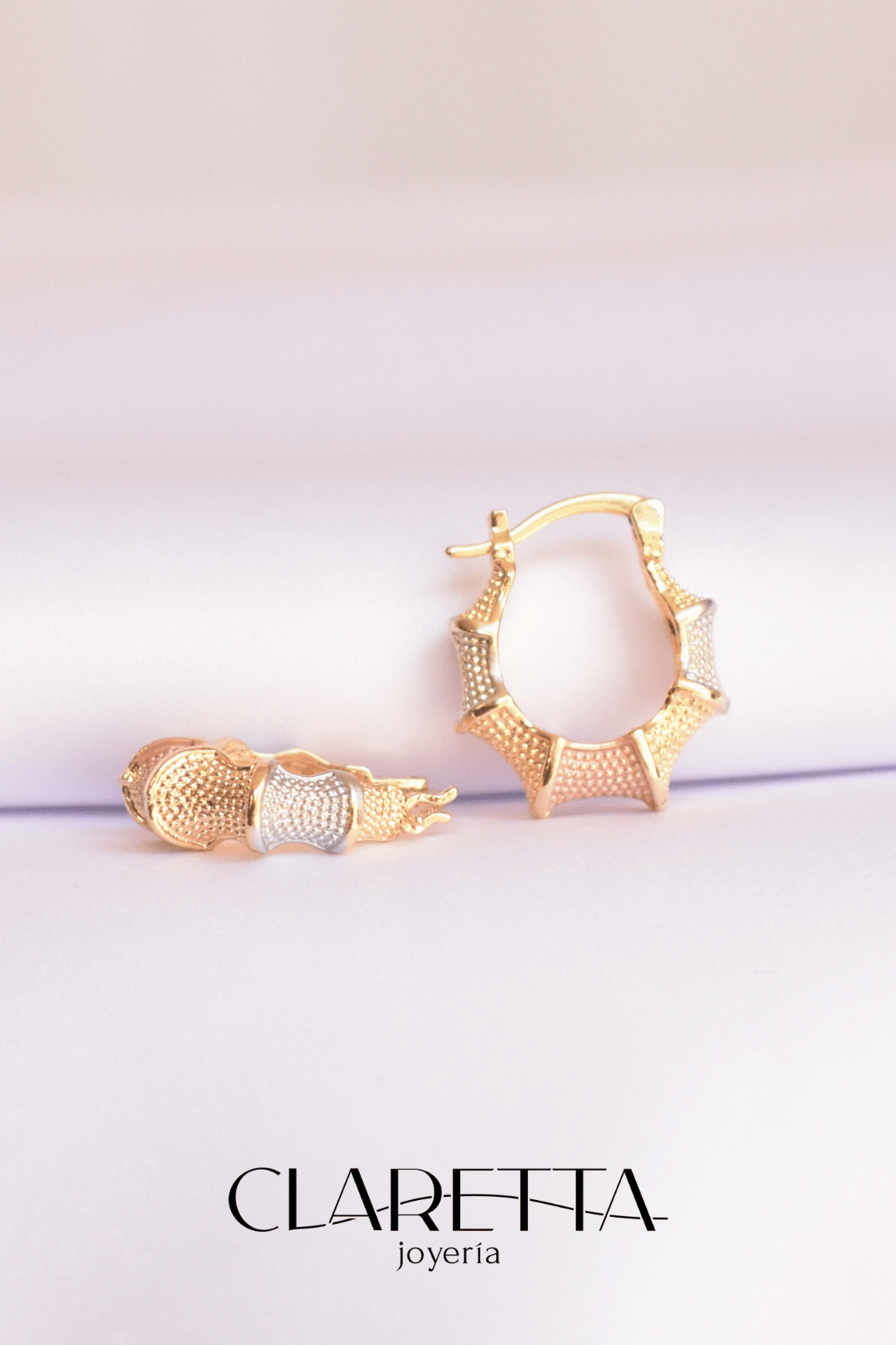 Arracadas de Chapa de oro 14k con forma de coral