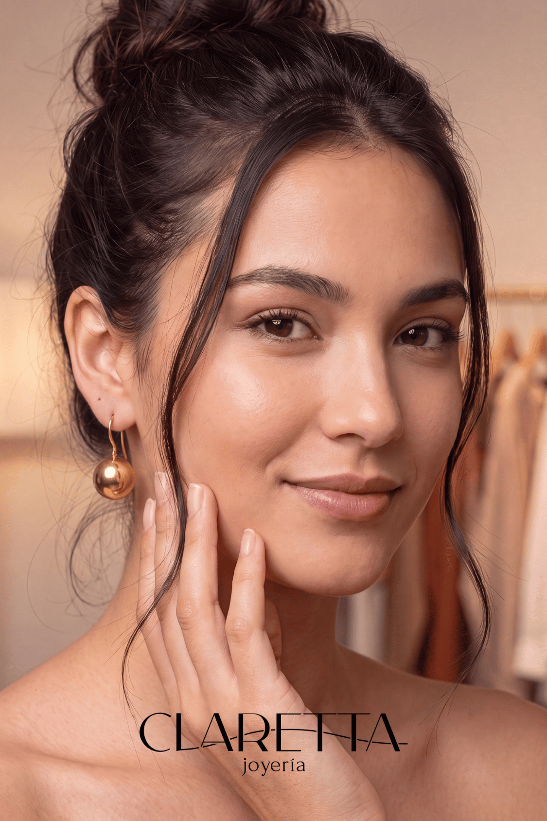 Aretes de Chapa de oro 14k de bola