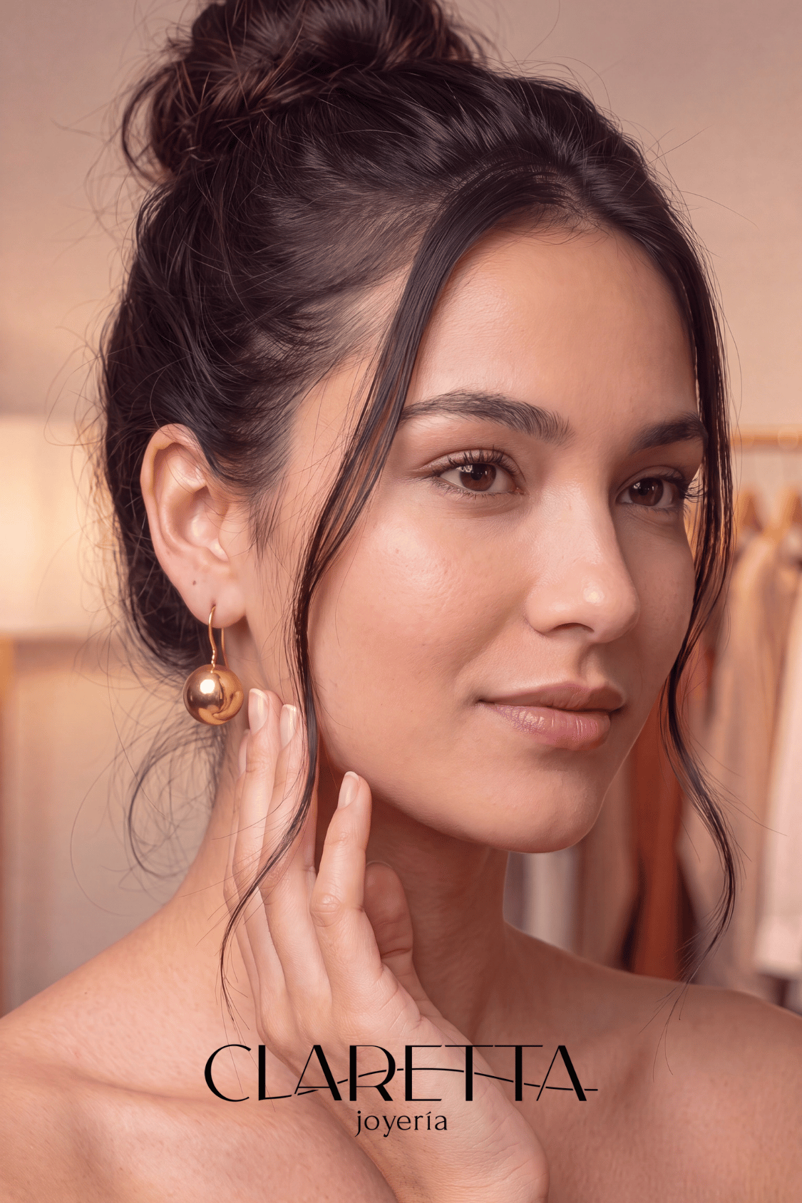 Aretes de Chapa de oro 14k de bola
