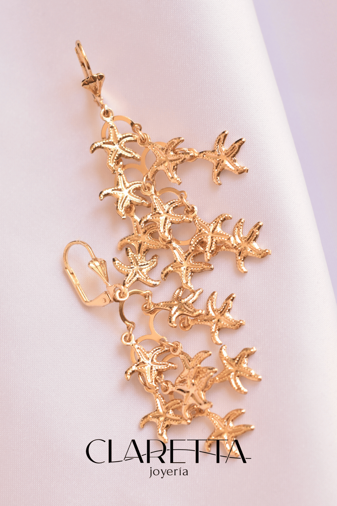 Huggies de Chapa de oro 14k de Estrella de mar colgante