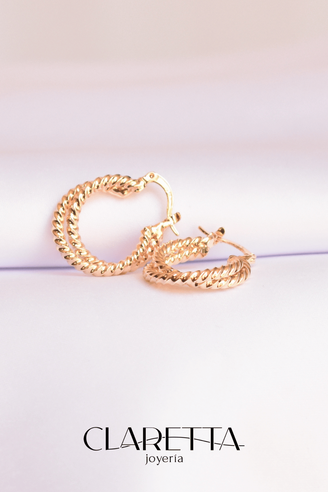 Arracadas de Chapa de oro 14k con Aro doble