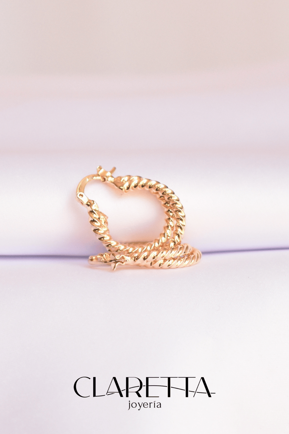 Arracadas de Chapa de oro 14k con Aro doble