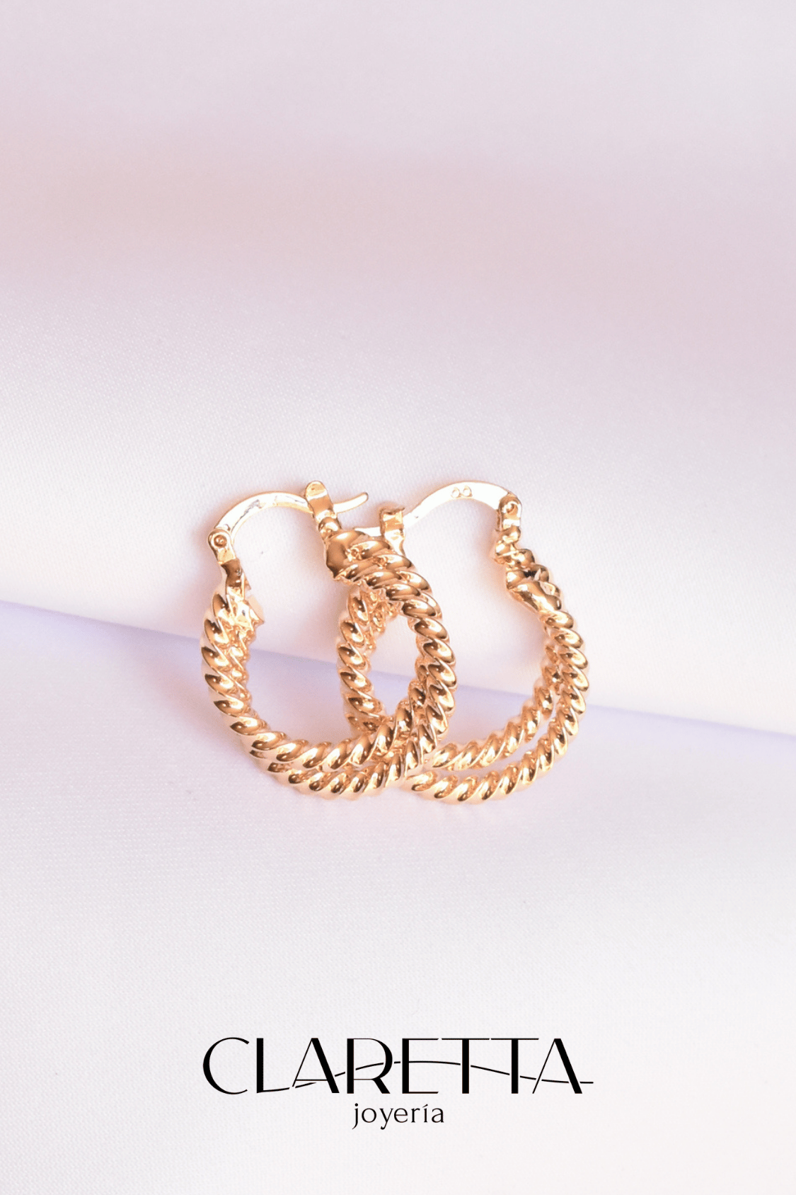 Arracadas de Chapa de oro 14k con Aro doble