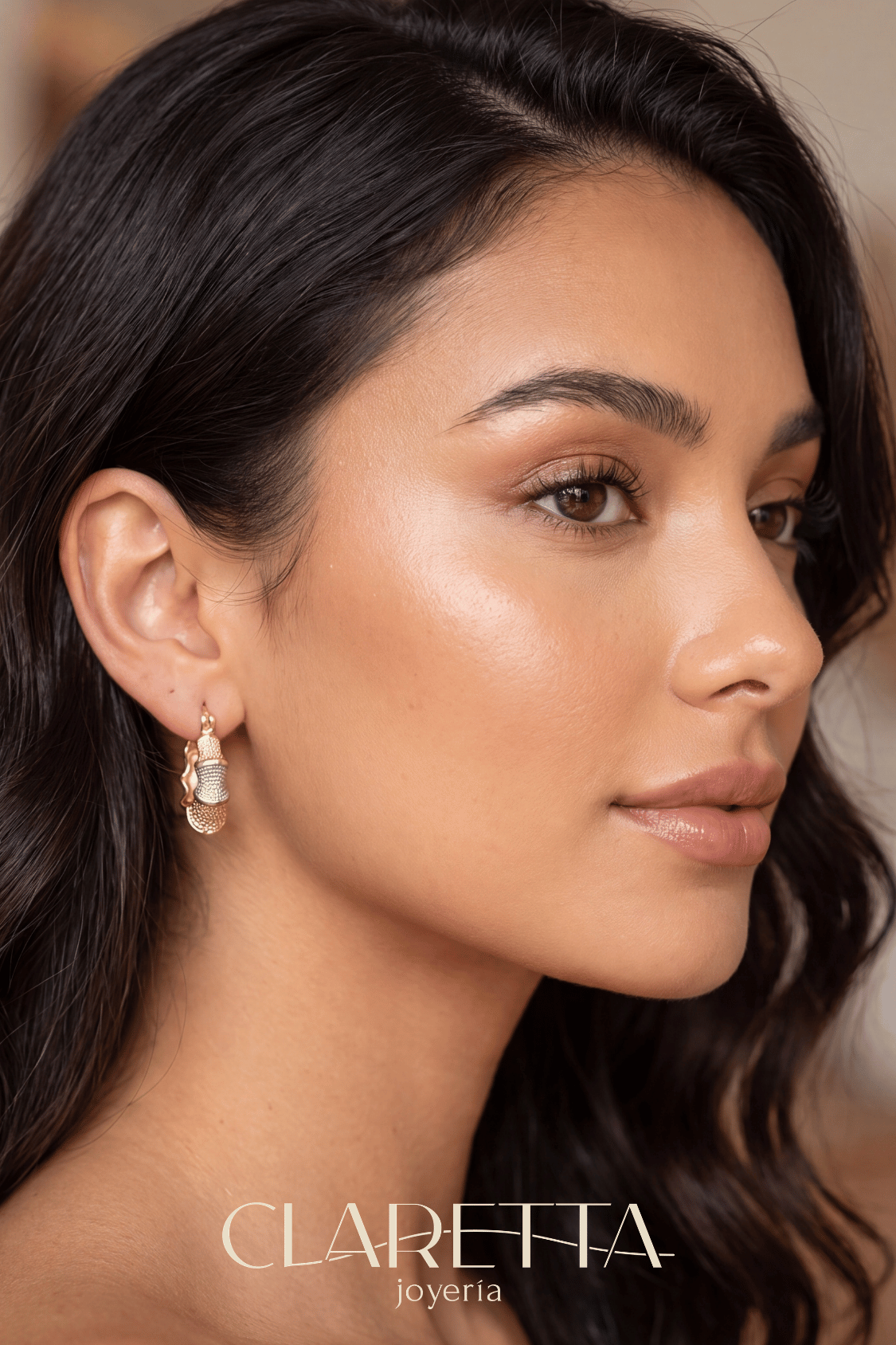 Arracadas de Chapa de oro 14k con forma de coral
