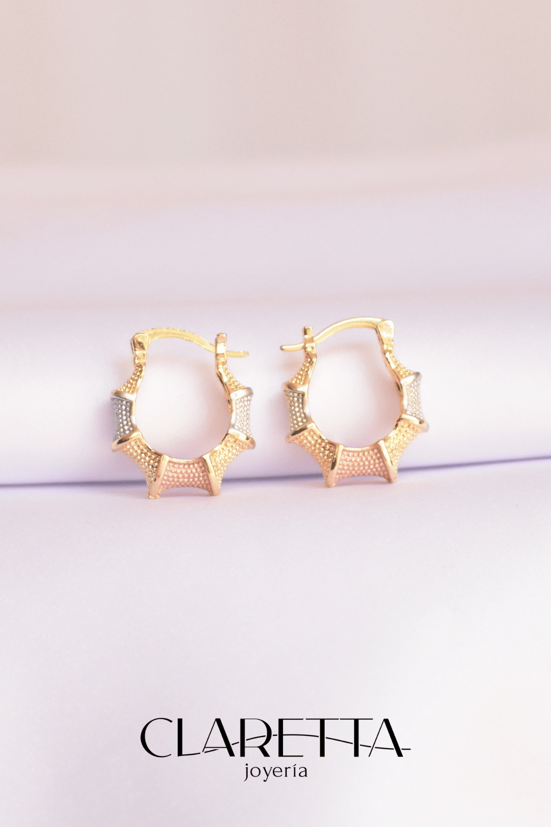 Arracadas de Chapa de oro 14k con forma de coral