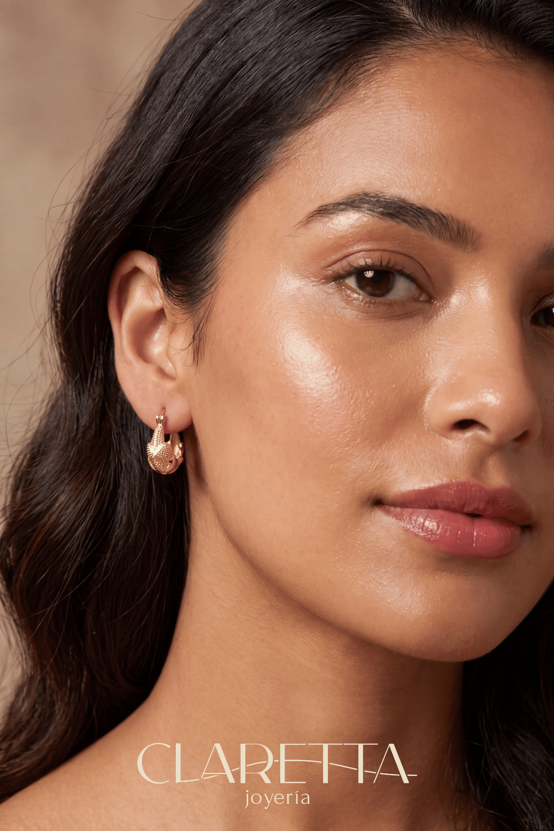 Arracadas de Chapa de oro 14k con forma de coral