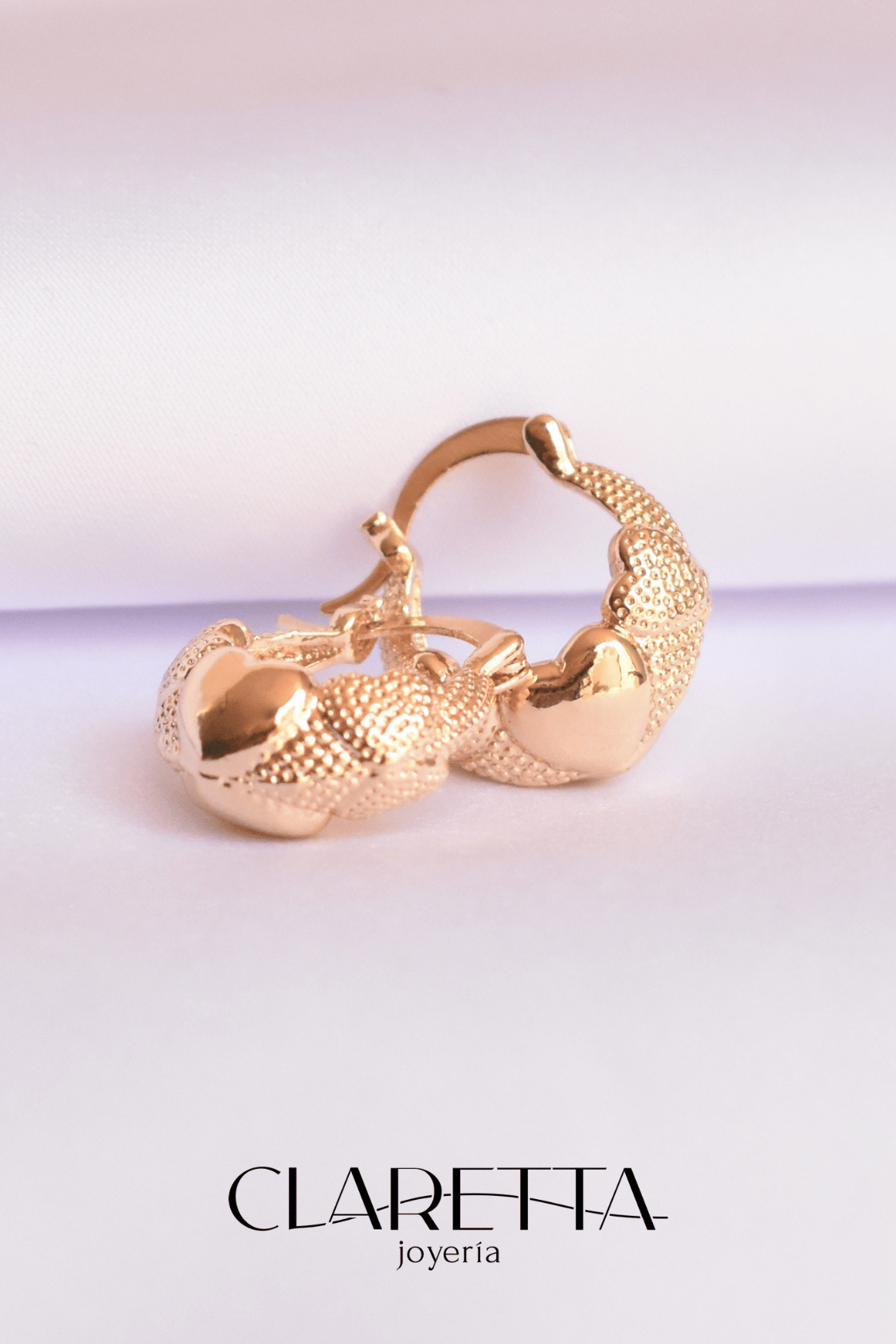 Arracadas de Chapa de oro 14k con corazón