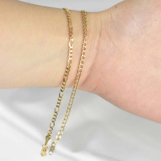 Pulsera cubana con oro blanco 10k