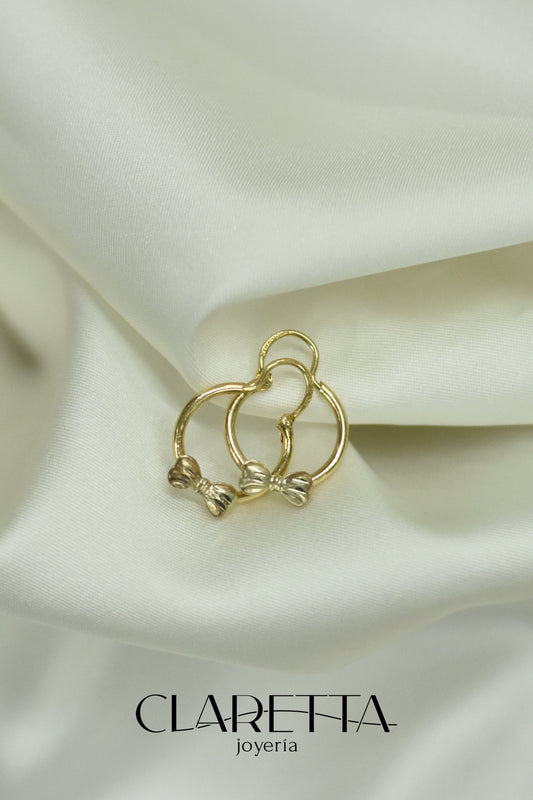 Arracadas de moñito 10k