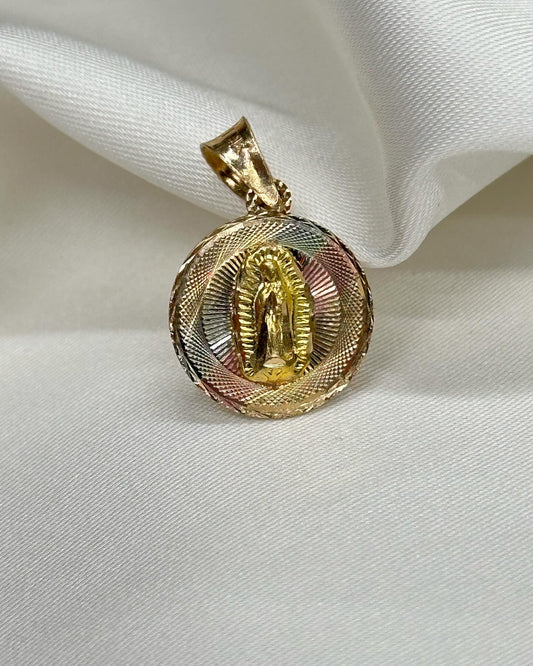 Medalla de la Virgen de Guadalupe en Oro 10K con Oro Florentino