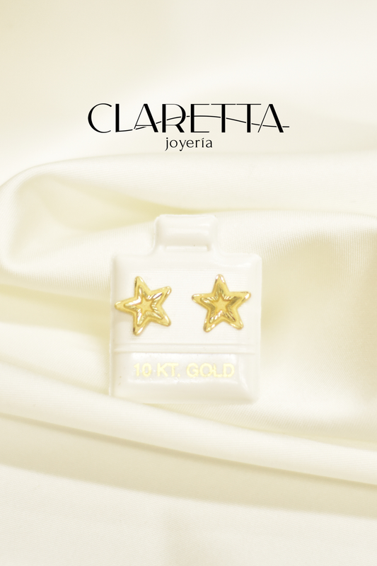 Broquel con forma de Estrellas de mar de Oro 10k