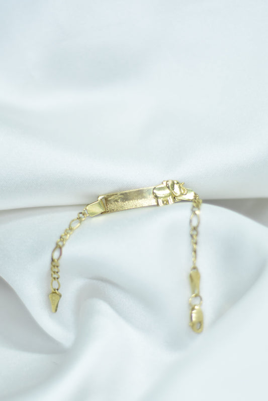 Esclava de niña con Elefante oro 10k