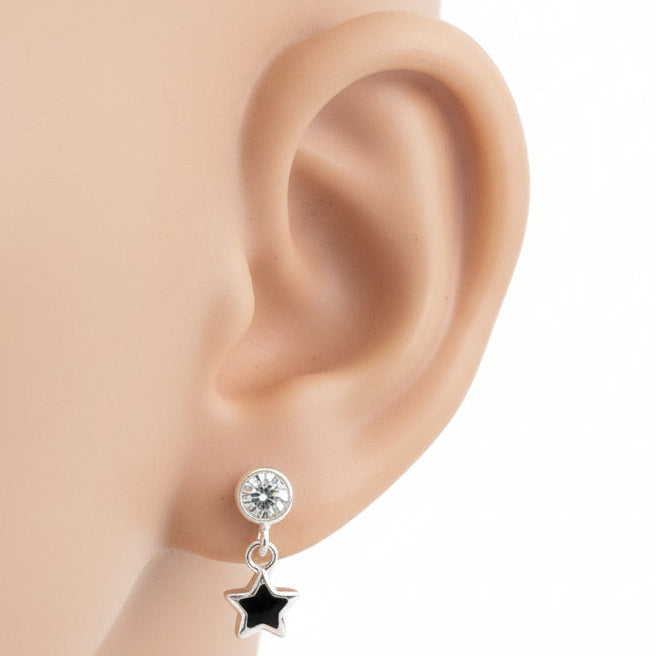 Broquel Colgante Estrella con Circonita cúbica negro