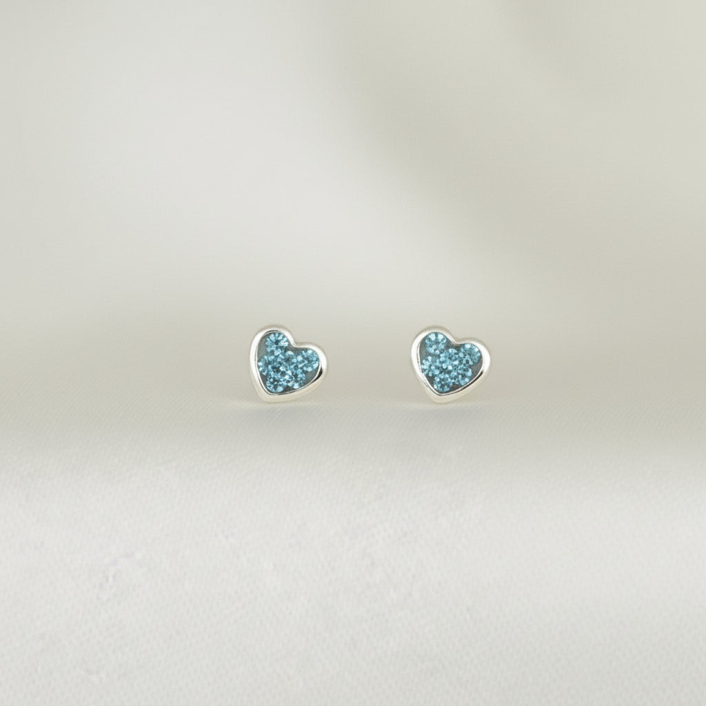 Broquel Plata .925 Corazón Azul