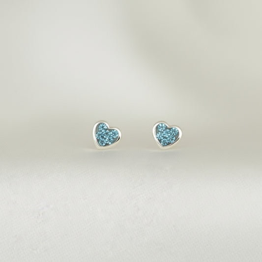 Broquel Plata .925 Corazón Azul