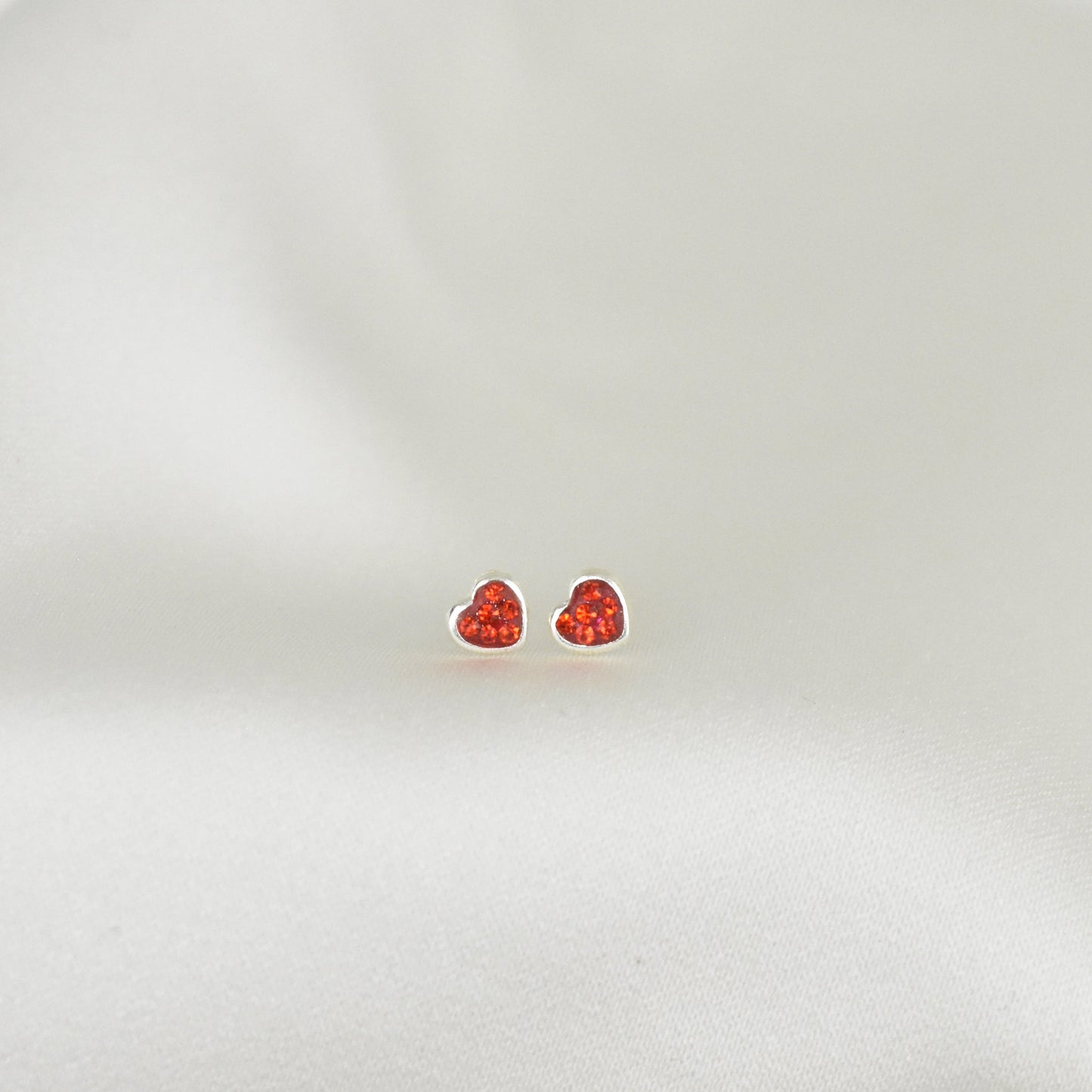 Broquel Plata .925 Corazón Rojo