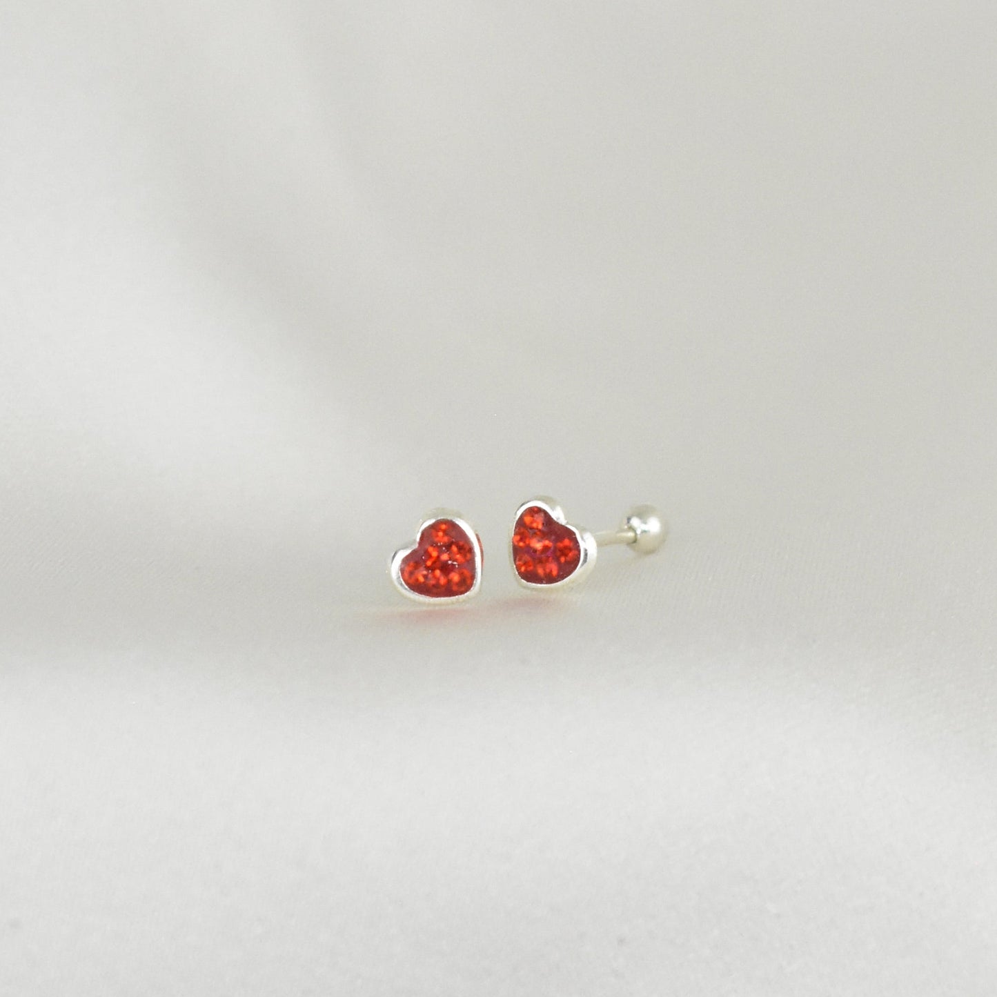 Broquel Plata .925 Corazón Rojo