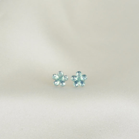 Broquel Plata .925 Flor Celeste