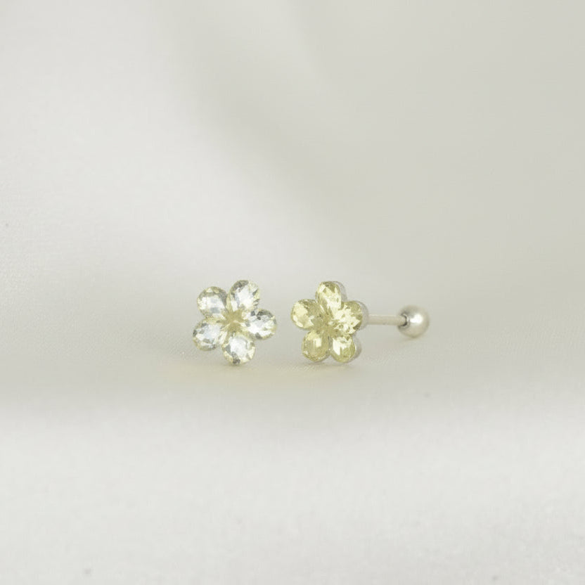 Broquel Plata .925 Flor Verde