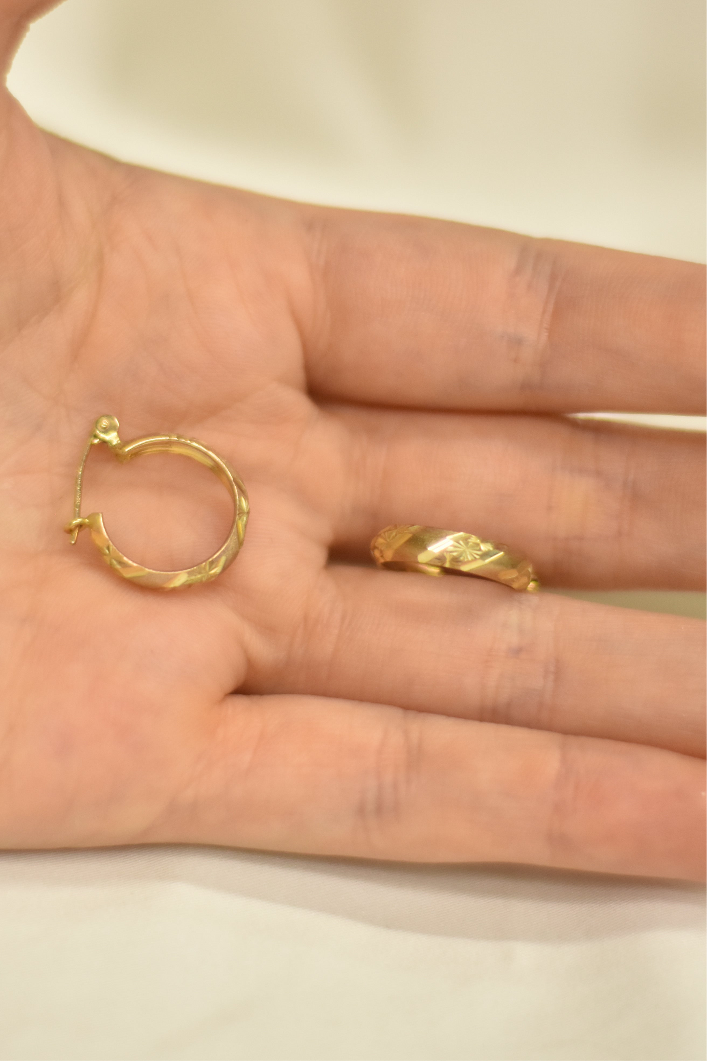 Arracadas con oro rosa 10k