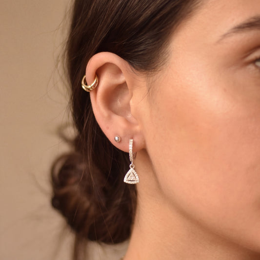 Arracadas de Plata .925 con triángulo colgante