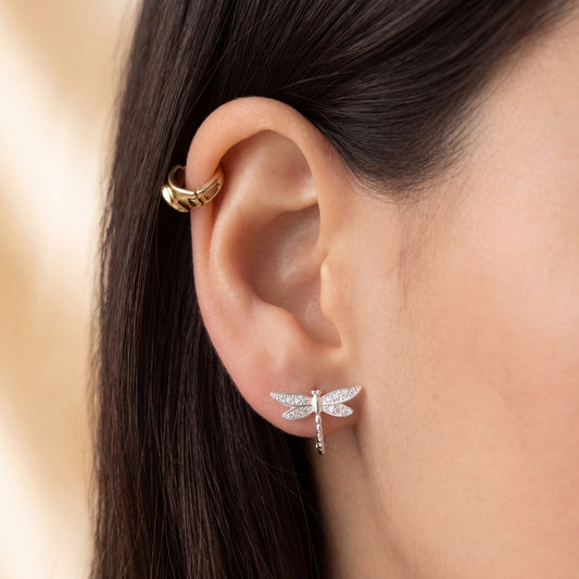 Arracadas de Plata .925 con forma de libélula